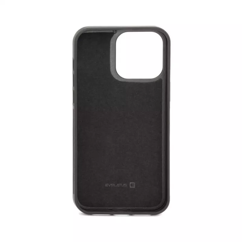 Evelatus Apple iPhone 15 Pro custodia multifunzionale portafoglio con cinturino in pelle nero