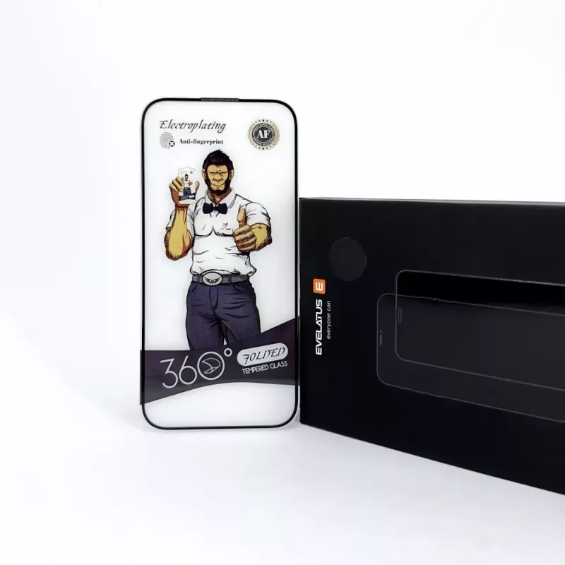 Evelatus Apple iPhone 15 Pro vetro full cover 2.5D anti-statico light black pellicola protettiva