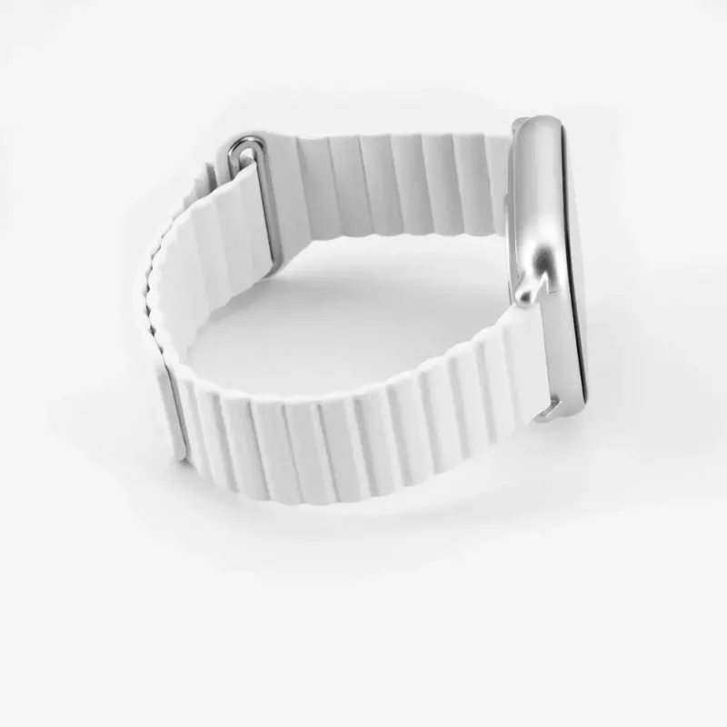 Connect 20mm cinturino magnetico in pelle-silicone Loop Flat Head (130mm M/L) bianco