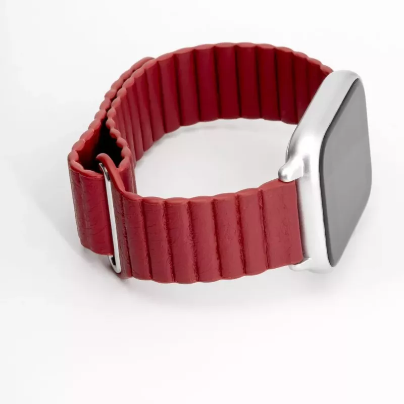 Connect 20mm cinturino magnetico in pelle-silicone Loop Flat Head (130mm M/L) rosso vino