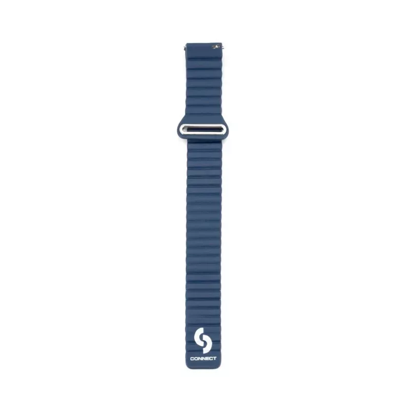 Connect 20mm cinturino magnetico in pelle-silicone Loop Flat Head per orologio (130mm M/L) Midnight Blue