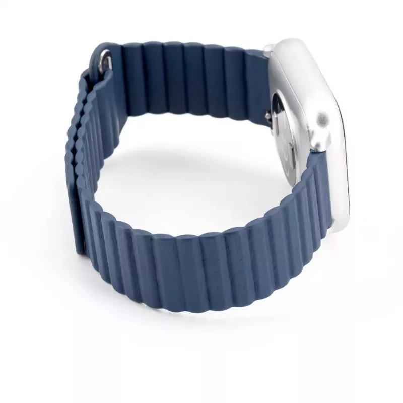 Connect 20mm cinturino magnetico in pelle-silicone Loop Flat Head per orologio (130mm M/L) Midnight Blue