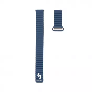 Connect 22mm cinturino magnetico in pelle-silicone Loop Flat Head per orologio (130mm M/L) Midnight Blue