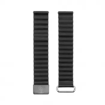 Connect 20mm cinturino per orologio con fibbia posteriore in pelle e chiusura magnetica (130mm M/L) nero