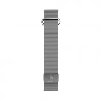 Connect 20mm cinturino per orologio con fibbia posteriore in pelle e chiusura magnetica (130mm M/L) Space Gray