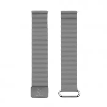 Connect 20mm cinturino per orologio con fibbia posteriore in pelle e chiusura magnetica (130mm M/L) Space Gray