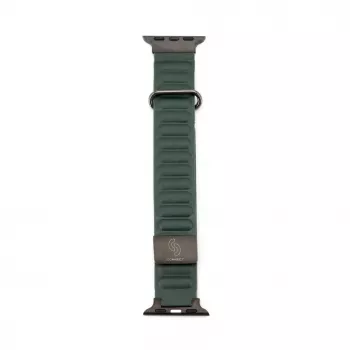 Connect Watch 38/40/41mm cinturino per orologio con fibbia posteriore in pelle e chiusura magnetica, Ceder Green