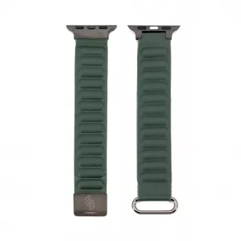 Connect Watch 42/44/45mm cinturino in similpelle PU premium con chiusura magnetica Cedar Green