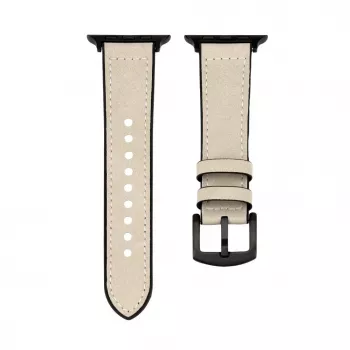 Connect Watch 38/40/41mm cinturino in similpelle con inserto in silicone (132mm M/L) bianco
