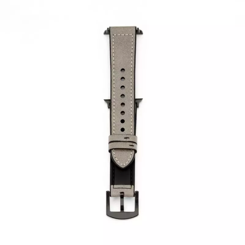 Connect Watch 42/44/45mm cinturino in similpelle con inserto in silicone (132mm M/L) argento