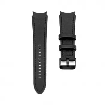 Connect 20mm cinturino in similpelle con inserto in silicone (130mm M/L) nero