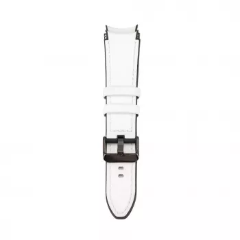 Connect 20mm cinturino in similpelle con inserto in silicone (130mm M/L) bianco