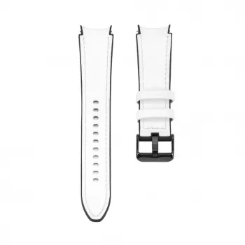 Connect 20mm cinturino in similpelle con inserto in silicone (130mm M/L) bianco