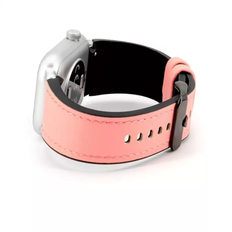 Connect 20mm cinturino in similpelle con inserto in silicone (130mm M/L) rosa