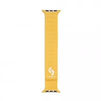 Connect Watch 42/44/45mm cinturino in twill intrecciato fine con catena magnetica giallo