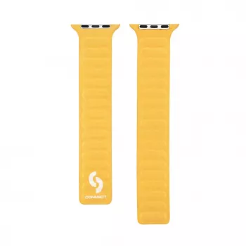 Connect Watch 42/44/45mm cinturino in twill intrecciato fine con catena magnetica giallo
