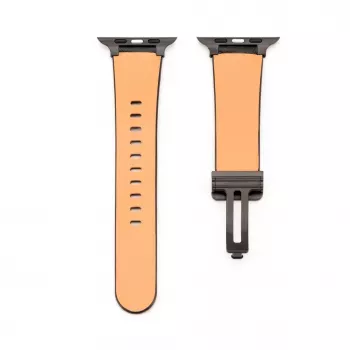 Connect Watch 38/40/41mm cinturino in pelle con fibbia a passante singolo nero