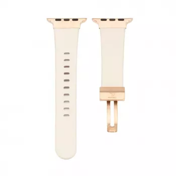 Connect Watch 38/40/41mm cinturino in pelle con fibbia a passante singolo bianco