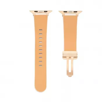 Connect Watch 42/44/45mm cinturino in pelle con fibbia a passante singolo bianco