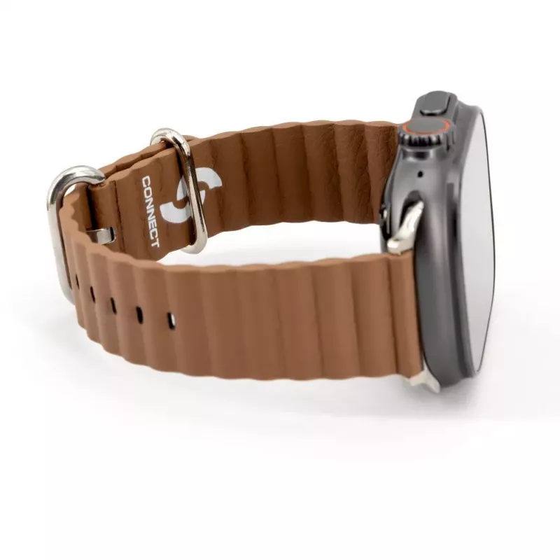 Connect Watch 42/44/45mm cinturino in pelle Marine marrone