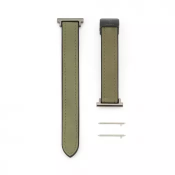 Connect 20mm cinturino in silicone e pelle con chiusura magnetica verde bosco