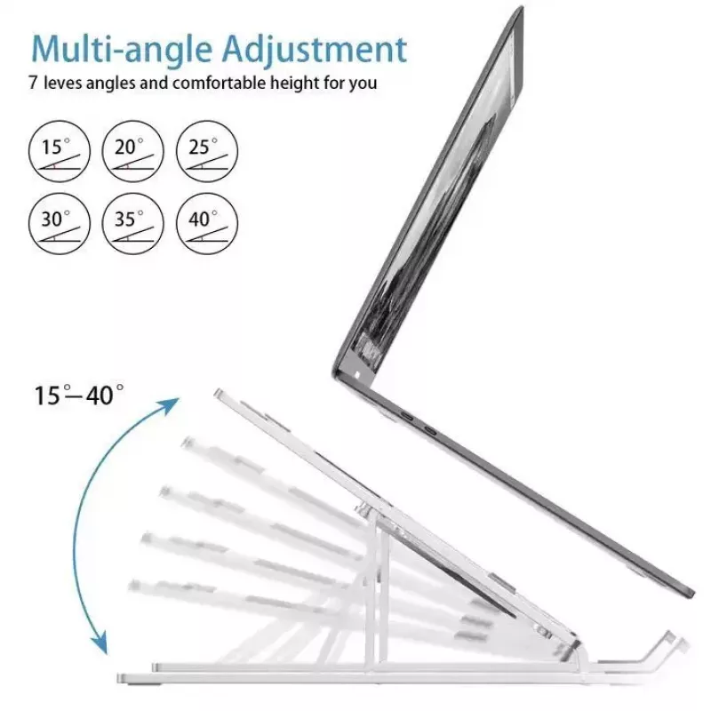 iLike STM1 supporto pieghevole in metallo per notebook da 10-17,3 pollici - argento