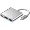 iLike HD1 adattatore 3in1 USB-C a HDMI 4K / USB 3.0 / connettore femmina USB-C argento
