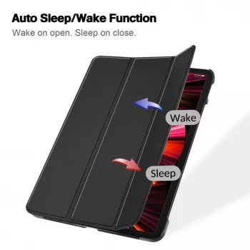 iLike Tab M8 8 4ª Gen TB-300 Custodia con supporto Tri-Fold in pelle ecologica nera
