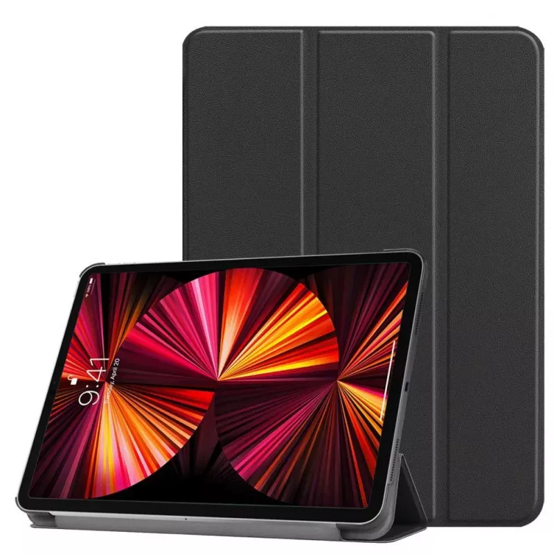 iLike Redmi Pad 10.6 Custodia con supporto Tri-Fold in pelle ecologica nera