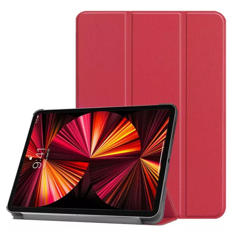 iLike Galaxy Tab S9 FE Custodia con supporto Tri-Fold in eco-pelle rosa corallo