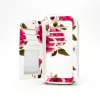 EVELATUS Portafoglio universale con zip design floreale bianco