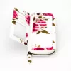EVELATUS Portafoglio universale con zip design floreale bianco