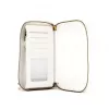 EVELATUS Portafoglio universale con zip design floreale bianco