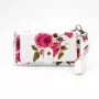 EVELATUS Portafoglio universale con zip design floreale bianco
