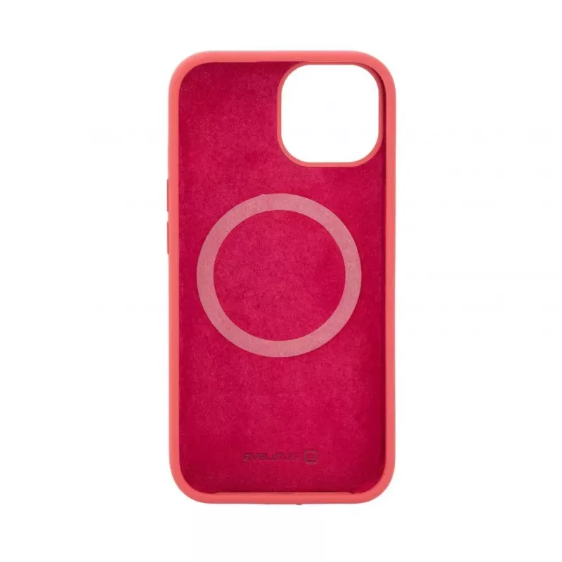 Evelatus Apple iPhone 15 Custodia in silicone Premium MagSafe Soft Touch camelia
