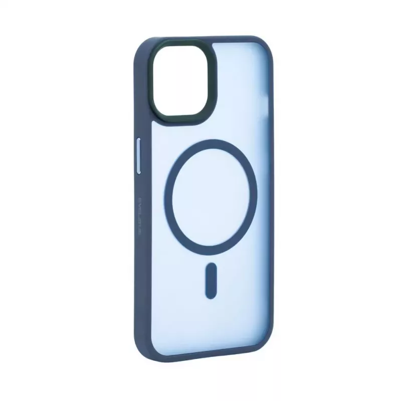 Evelatus Apple iPhone 14 Custodia ibrida compatibile MagSafe PC+TPU blu