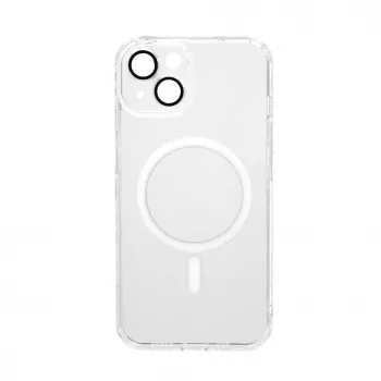 Evelatus Apple iPhone 14 Custodia trasparente compatibile MagSafe con protezione fotocamera trasparente