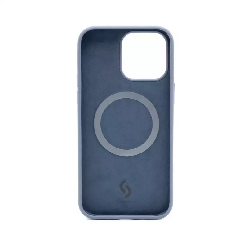 Connect Apple iPhone 14 Pro Custodia in Silicone Premium MagSafe Soft Touch New Function Blu Mezzanotte