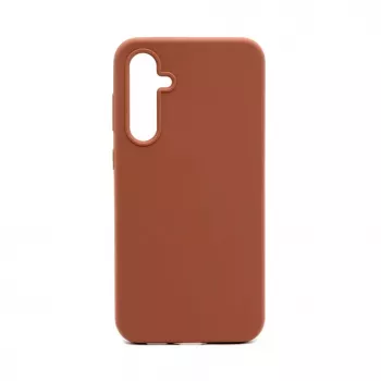 Connect Samsung Galaxy S23 FE Custodia in silicone soft touch magnetica di qualità premium marrone sella