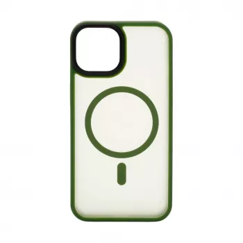 Connect Apple iPhone 15 Custodia ibrida con magnete PC+TPU verde