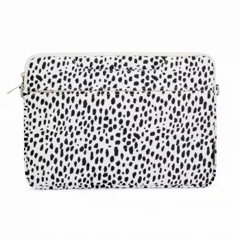 iLike Borsa per laptop in tessuto 15-16 pollici con tracolla leopardata bianca