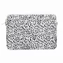 iLike Borsa per laptop in tessuto 15-16 pollici con tracolla leopardata bianca