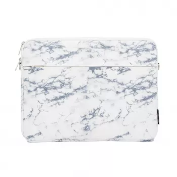 iLike Borsa per laptop in tessuto 15-16 pollici con tracolla marmo bianca
