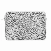 iLike Borsa per laptop in tessuto 13-14 pollici con tracolla leopardata bianca