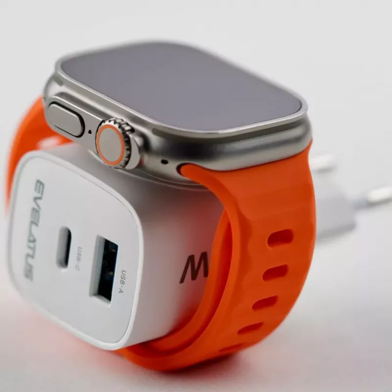 Evelatus Caricabatterie 2 in 1 20W Max USB-C+USB-A:15W Max USB-C+USB-A+Wireless:15W+2W 17W Max bianco