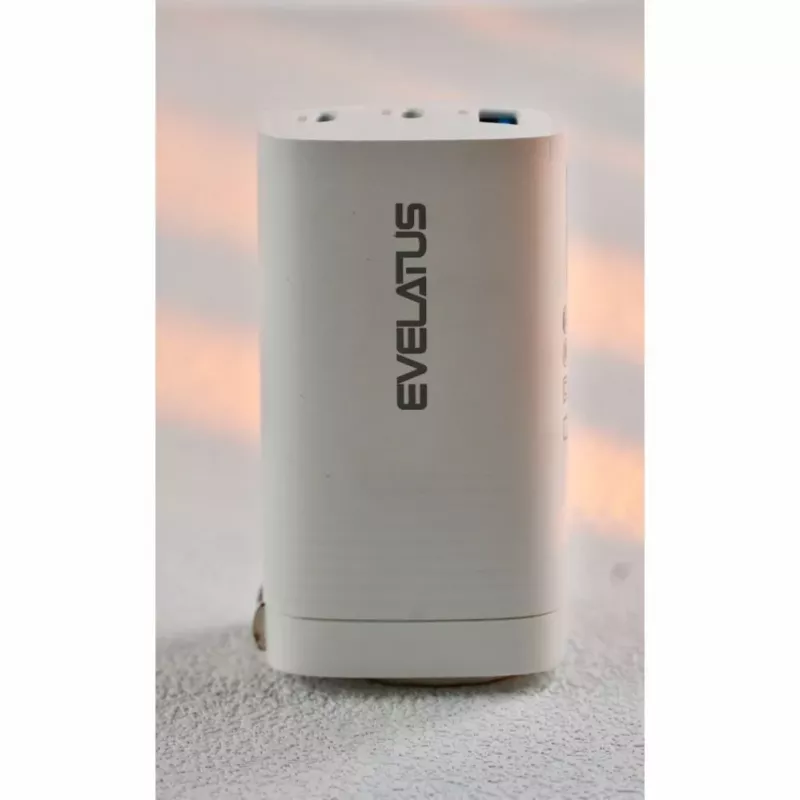 Evelatus Caricabatterie rapido 65W Max CN USB-C1/USB-C1/USB-A bianco