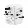 EVELATUS Adattatore da viaggio universale 35W con 1 PD USB-C, 2 USB-C, 2 USB-A, bianco