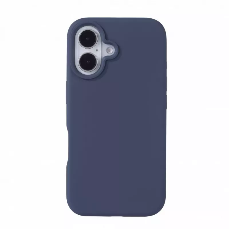 Evelatus Custodia in silicone soft touch MagSafe Premium per Apple iPhone 16 blu mezzanotte