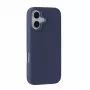 Evelatus Custodia in silicone soft touch MagSafe Premium per Apple iPhone 16 blu mezzanotte