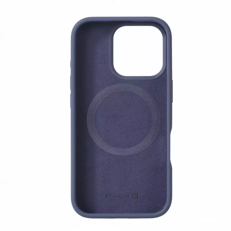 Evelatus Custodia in silicone soft touch MagSafe Premium per Apple iPhone 16 Pro Max blu mezzanotte